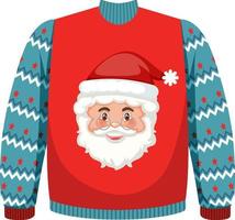 suéter navideño con estampado de santa claus vector