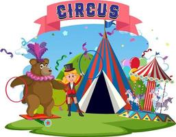 Circus theme park on isolated background vector