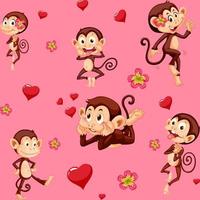 Monkey seamless pattern background vector