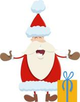 cartoon Santa Claus singing a carol on Christmas time vector