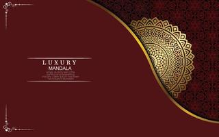 Luxury gold mandala ornate background for wedding invitation, book cover vector