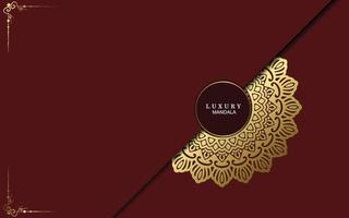 Luxury gold mandala ornate background for wedding invitation, book cover vector