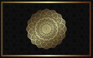 Fondo de mandala de lujo con patrón arabesco dorado estilo árabe islámico oriental. mandala decorativo de estilo Ramadán. mandala para imprimir, póster, portada, folleto, volante, pancarta vector