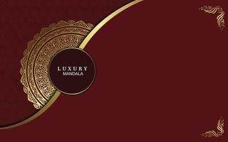 Luxury gold mandala ornate background for wedding invitation, book cover vector