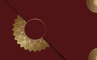 Fondo adornado de mandala de oro de lujo para invitación de boda, portada de libro vector