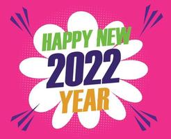 2022 Happy New Year Holiday Abstract Vector Illustration Colorful With Pink Background