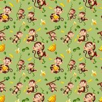 Monkey seamless pattern background vector