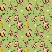 Monkey seamless pattern background vector