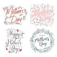 Happy Mother's Day Floral Set vector