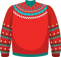 Christmas sweater in cartoon style isolated vector