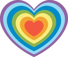 Rainbow heart in flat style vector