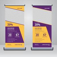 Restaurant food roll up banner design template vector