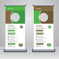 Travelling roll up banner design template vector