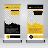 Repair and servicing roll up banner design template vector