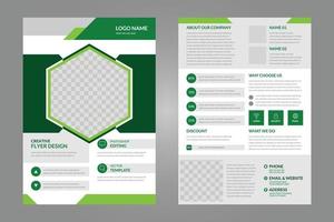 Corporate business template with professional amp minimal design in green color Premium Vector