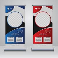 Creative business advertisement roll up banner design template vector