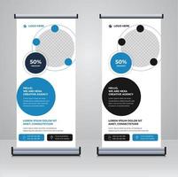 Stylish business roll up banner design template vector