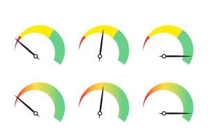 Speedometer scale collection. Vector in flat design