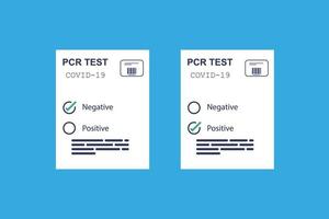 PCR test, Negative and Positive results. Vector in flat design
