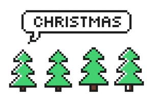 Christmas trees vector in pixel design