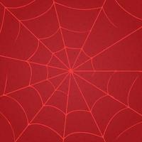 Cobweb on red background. Vector illustration