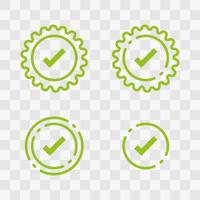 marca de verificación iconos verdes. ilustración vectorial vector