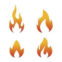 Set of different fire logo icons, vector in flat design