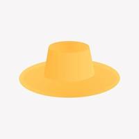 Straw hat with wide brim on a white background vector