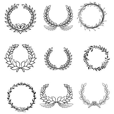 Laurel wreath collection vector design illustration