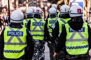 MONTREAL, CANADA APRIL 02 2015 - Closeup of Police Gear and Protections photo