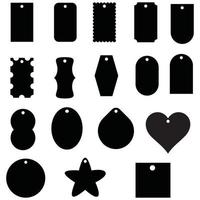 Gift Tag Shapes vector clip art isolated luggage tag decorative label