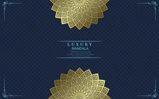 Luxury gold mandala ornate background for wedding invitation, book cover vector