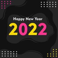 Diseño de fondo de saludo de año nuevo de color negro 2022. diseño de plantillas. vector