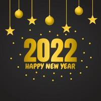 Diseño de fondo de saludo de año nuevo de color negro 2022. diseño de plantillas. vector