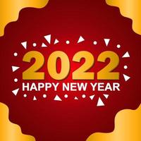 red color 2022 happy new year background design. design for templates. vector