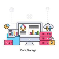 Ilustración de análisis de datos en línea, vector editable