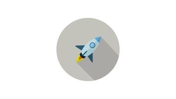Rocket illustrated on a white background video