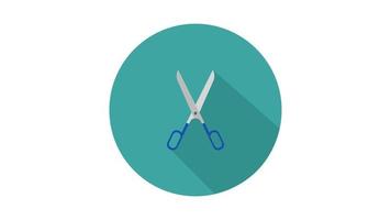Scissors illustrated on a white background video
