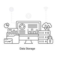 Ilustración de análisis de datos en línea, vector editable