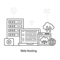 An editable design illustration of web hosting vector