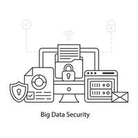 An illustration design of big data security vector