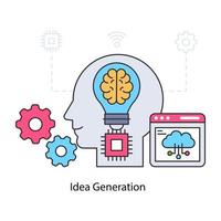 A flat design illustration of idea generation vector