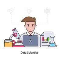 An illustration design of data scientist vector