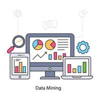A perfect design illustration of data mining vector