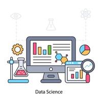 una ilustración de diseño editable de ciencia de datos vector