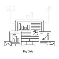 una perfecta ilustración de diseño de big data vector