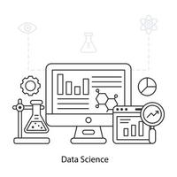 An editable design illustration of data science vector