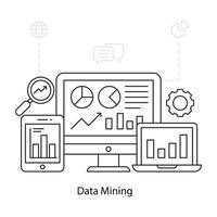 A perfect design illustration of data mining vector