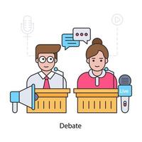 An illustration design of the debate vector