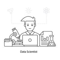 un diseño de ilustración de un científico de datos vector